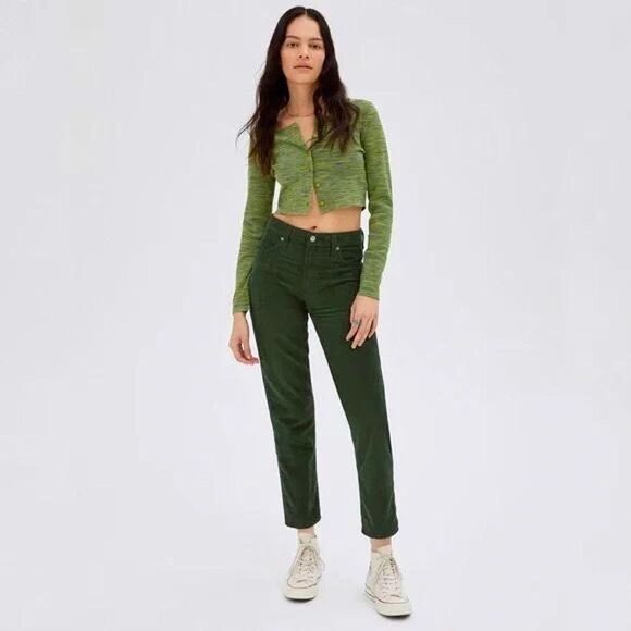 Aritzia Sunday Best Zola Mom Corduroy Pants in Scarab Green Size 00 - Picture 2 of 15